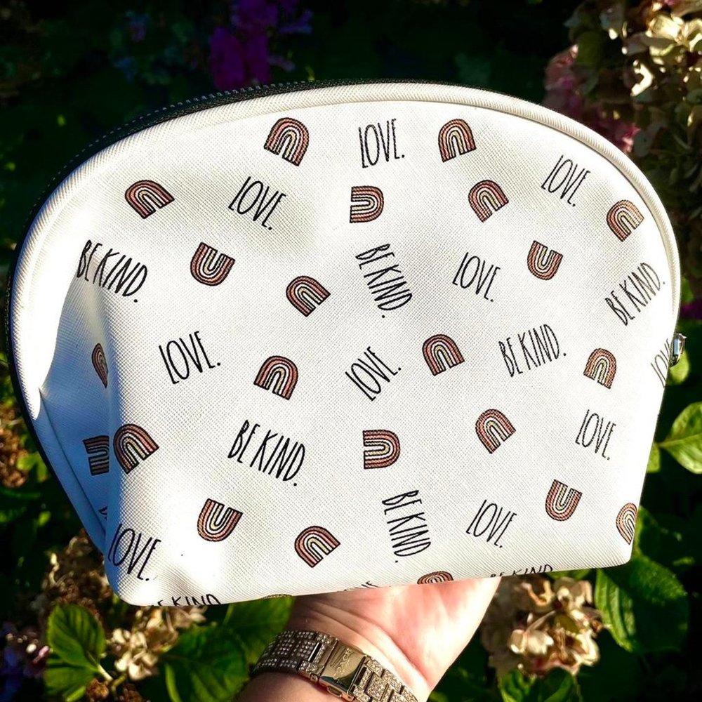 Rae Dunn White, Rainbow Make Up Bag